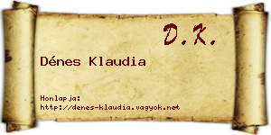 Dénes Klaudia névjegykártya