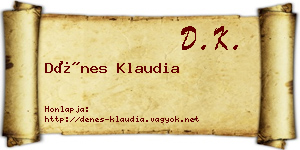 Dénes Klaudia névjegykártya