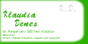klaudia denes business card